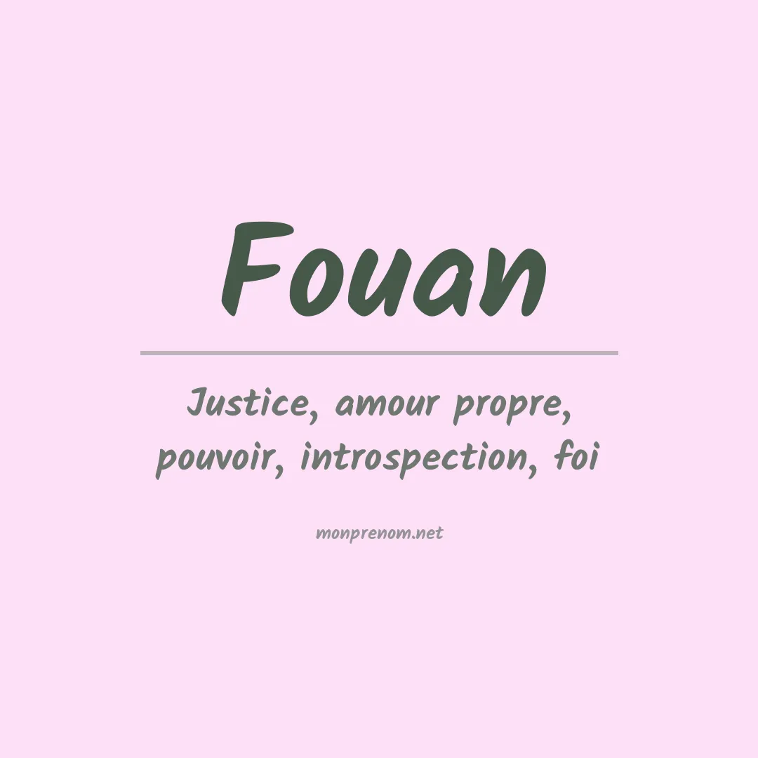 Signification du prénom Fouan