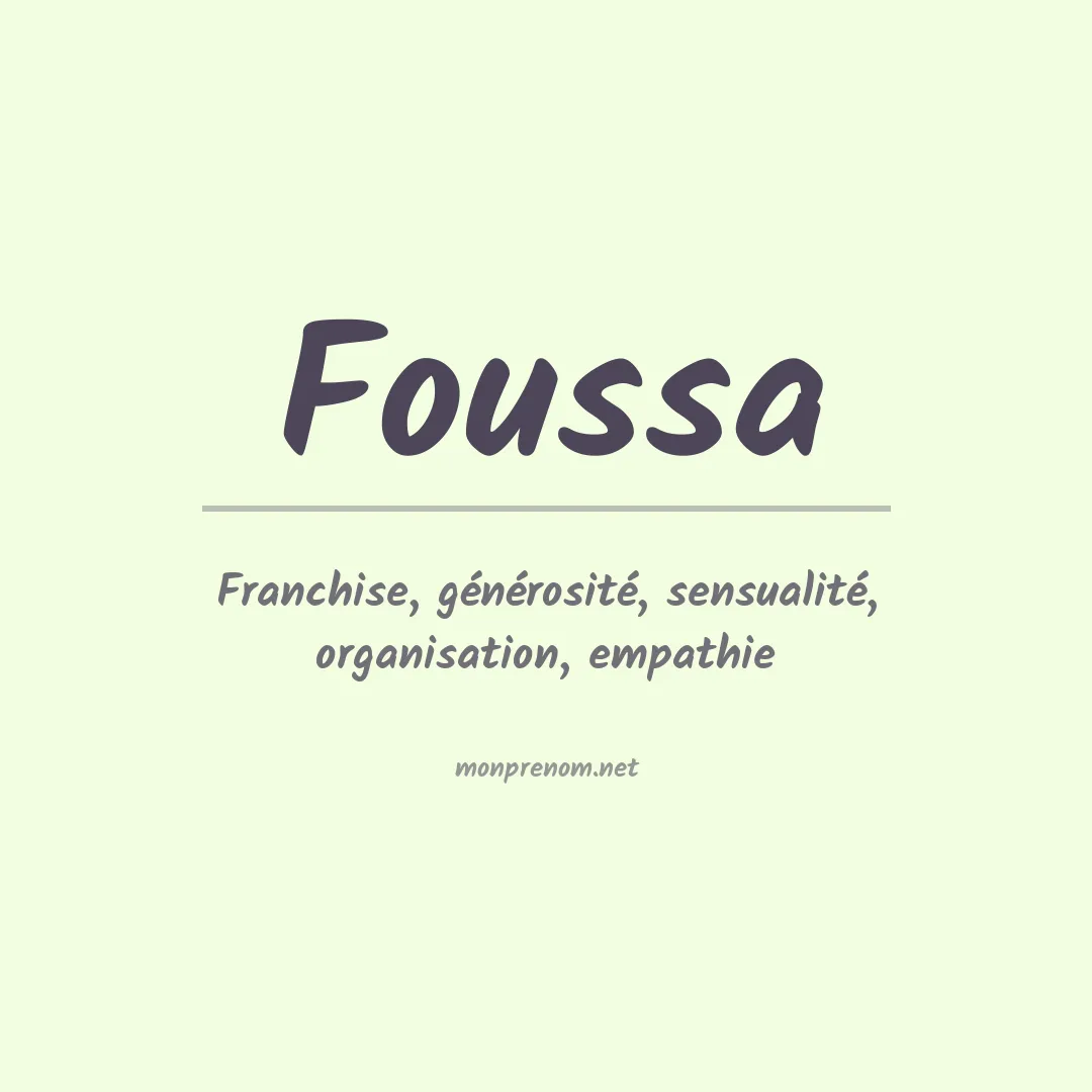 Signification du prénom Foussa