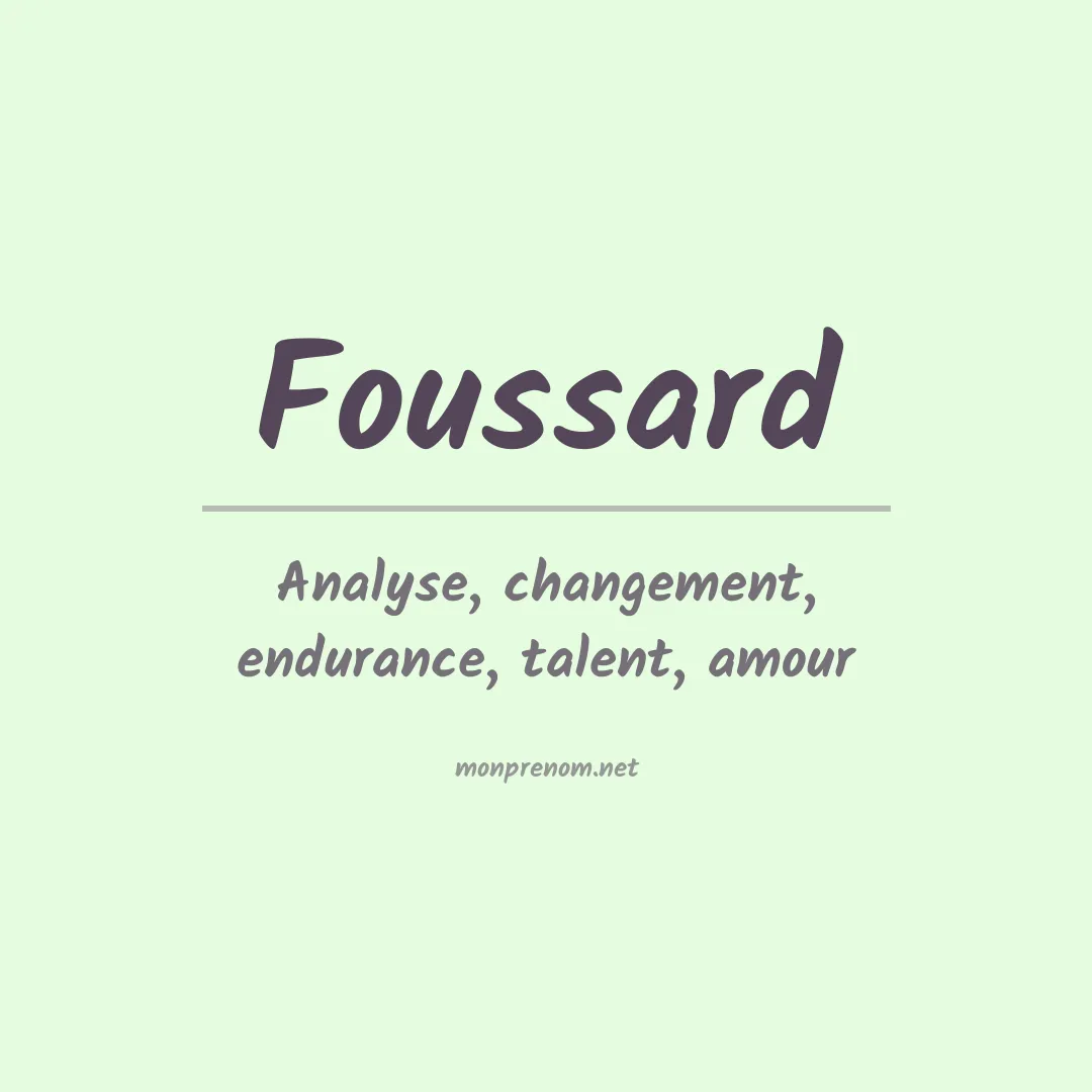 Signification du prénom Foussard