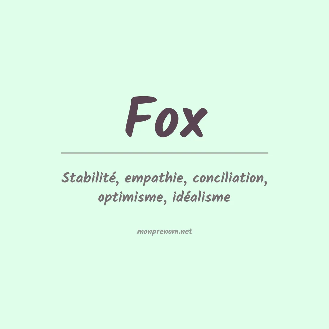 Prénom Fox