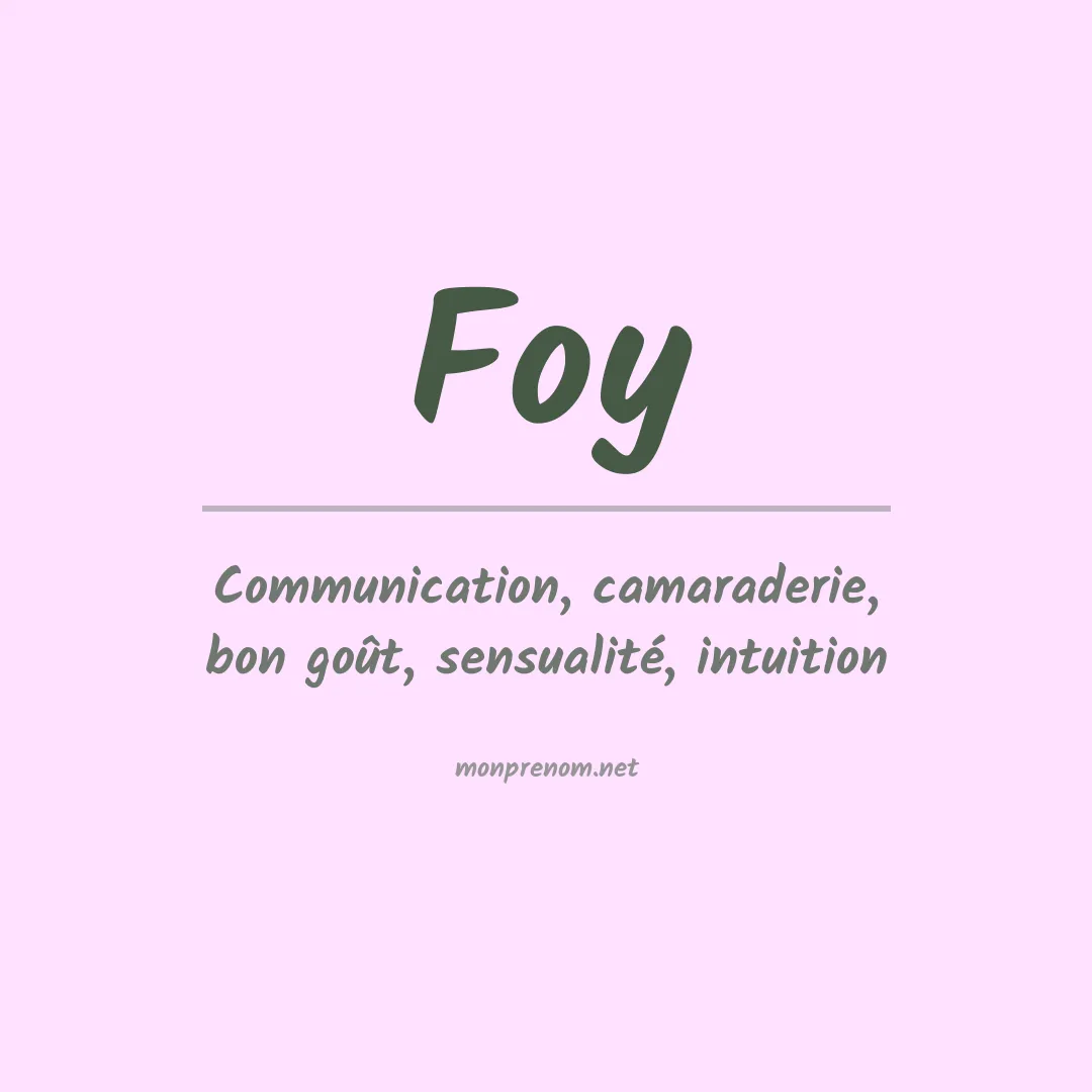 Prénom Foy