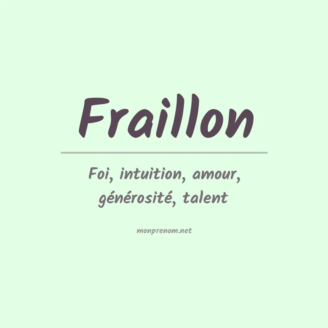 Signification du prénom Fraillon