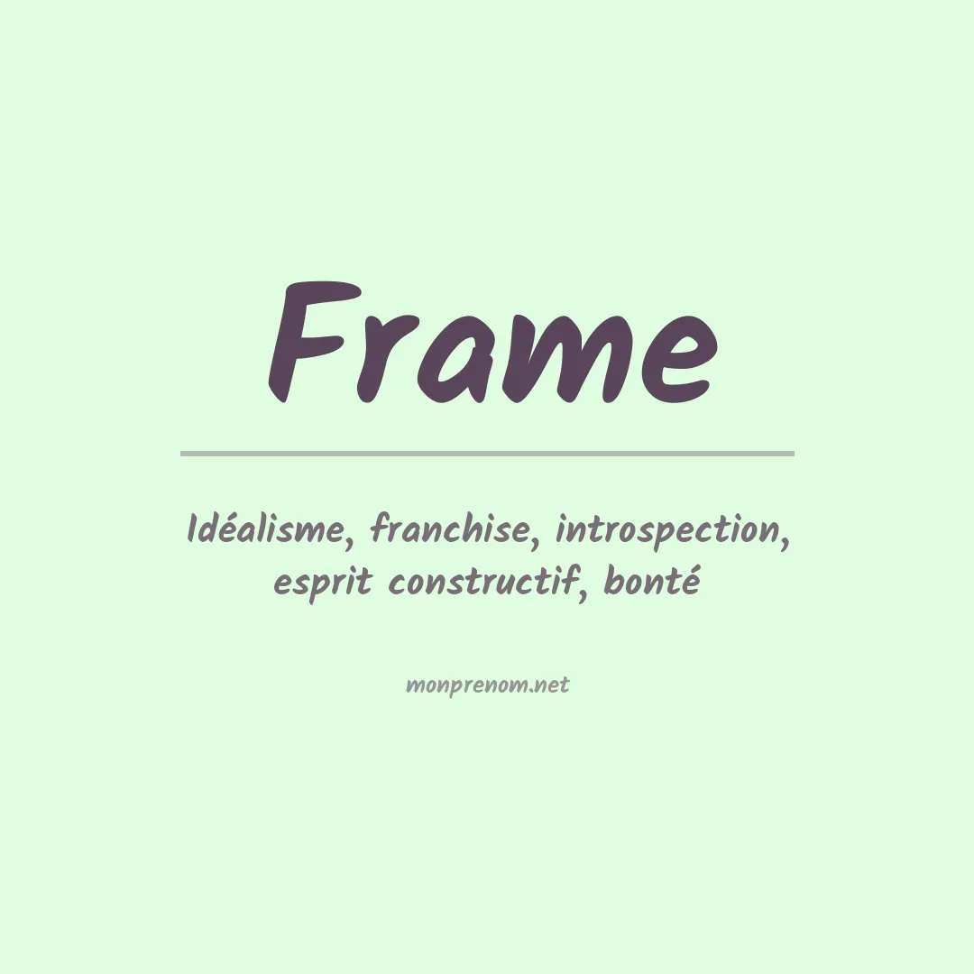 Signification du prénom Frame