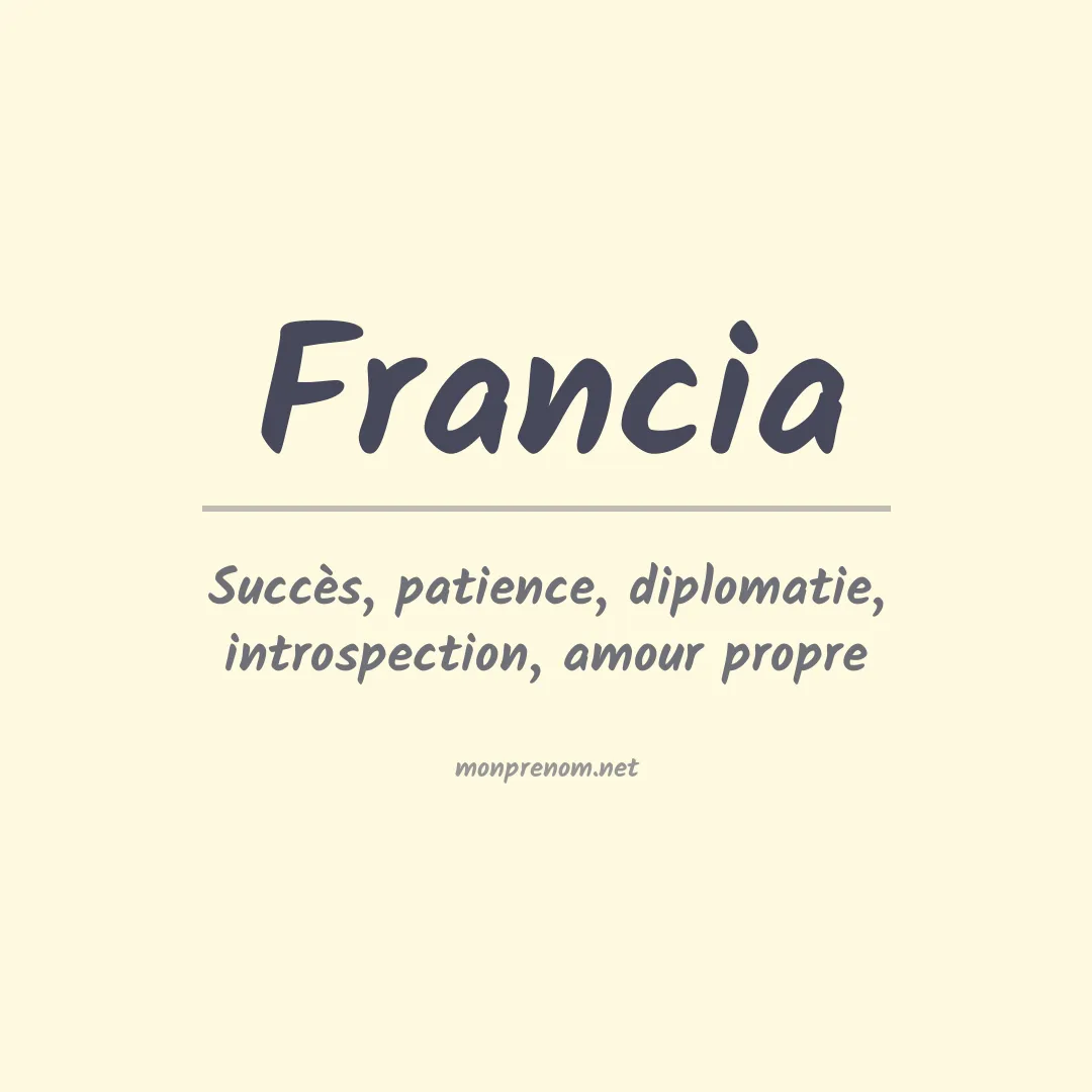 Prénom Francia
