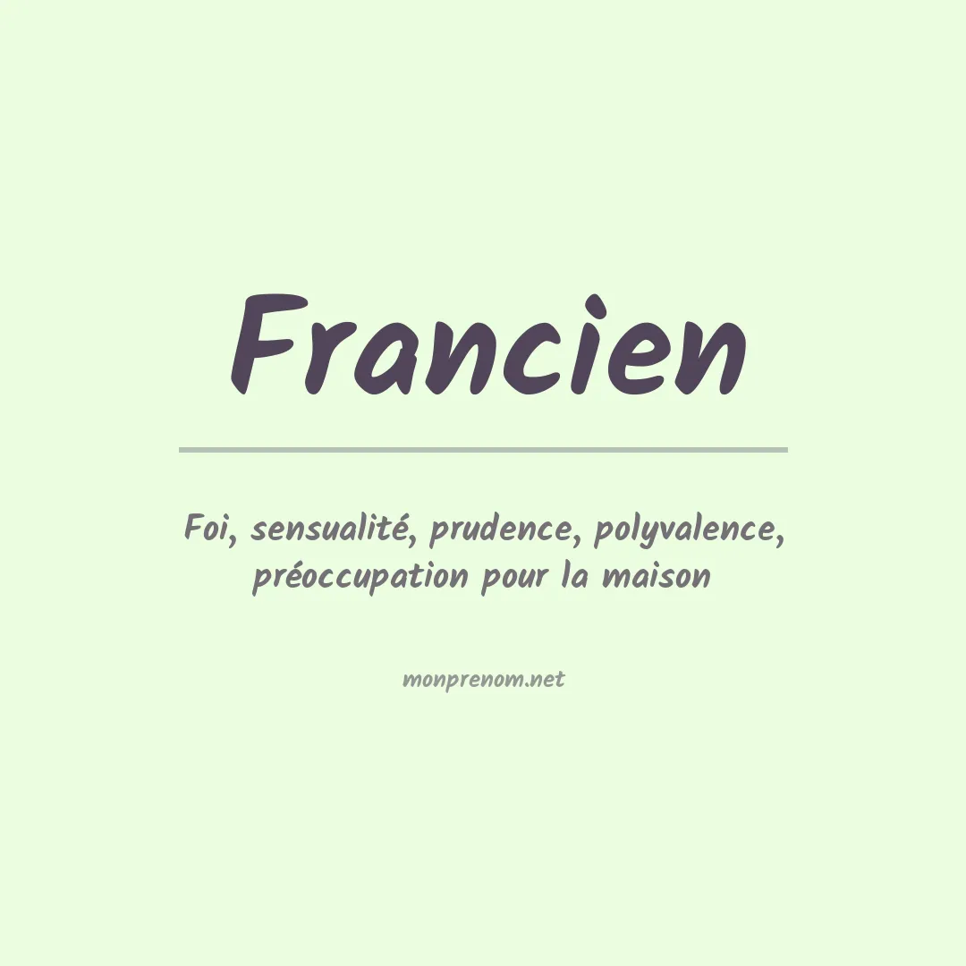 Signification du prénom Francien
