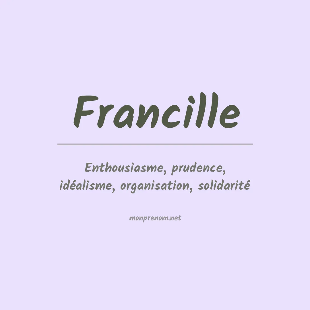 Signification du prénom Francille