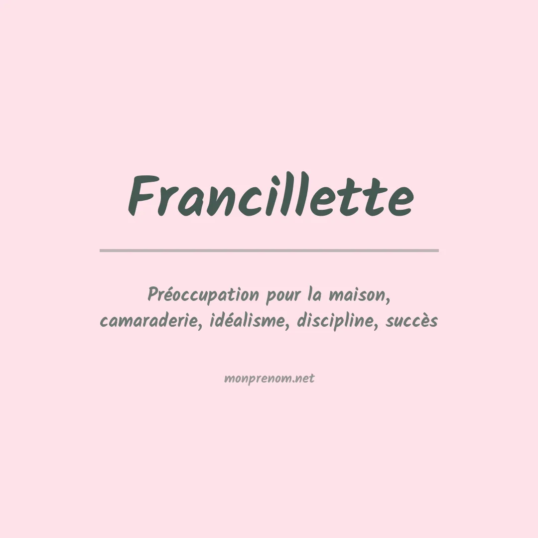 Signification du prénom Francillette