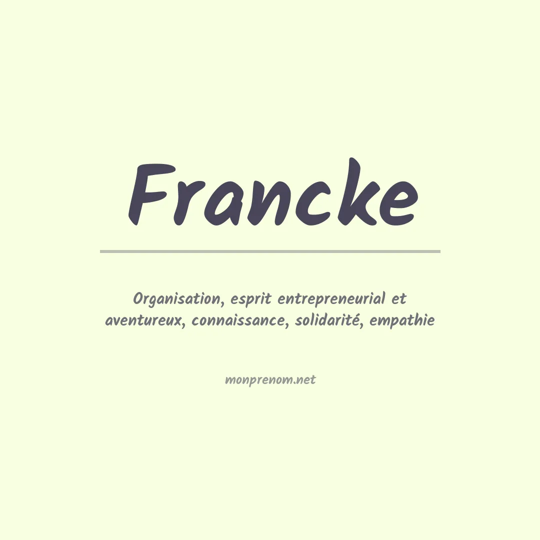 Prénom Francke