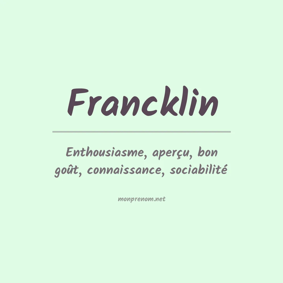 Prénom Francklin