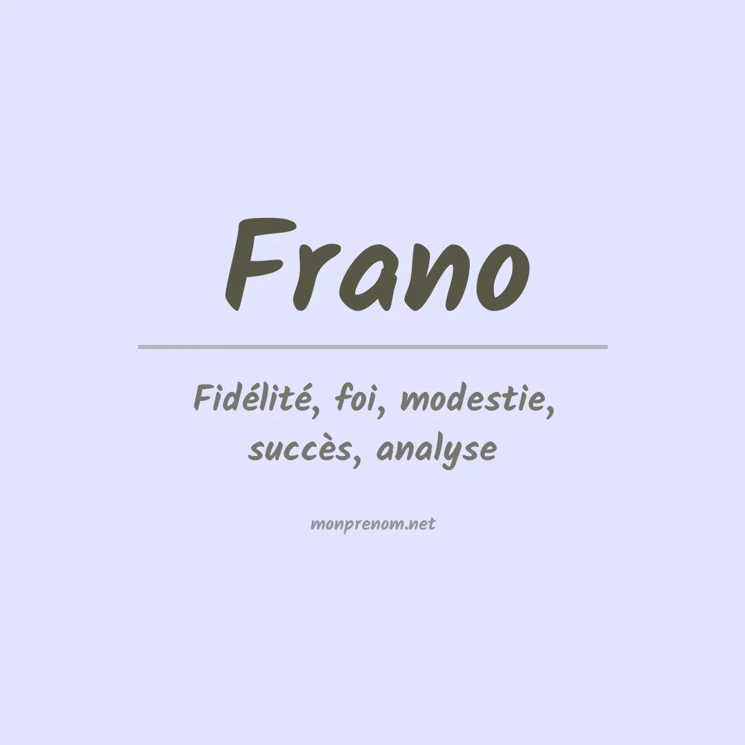 Prénom Frano