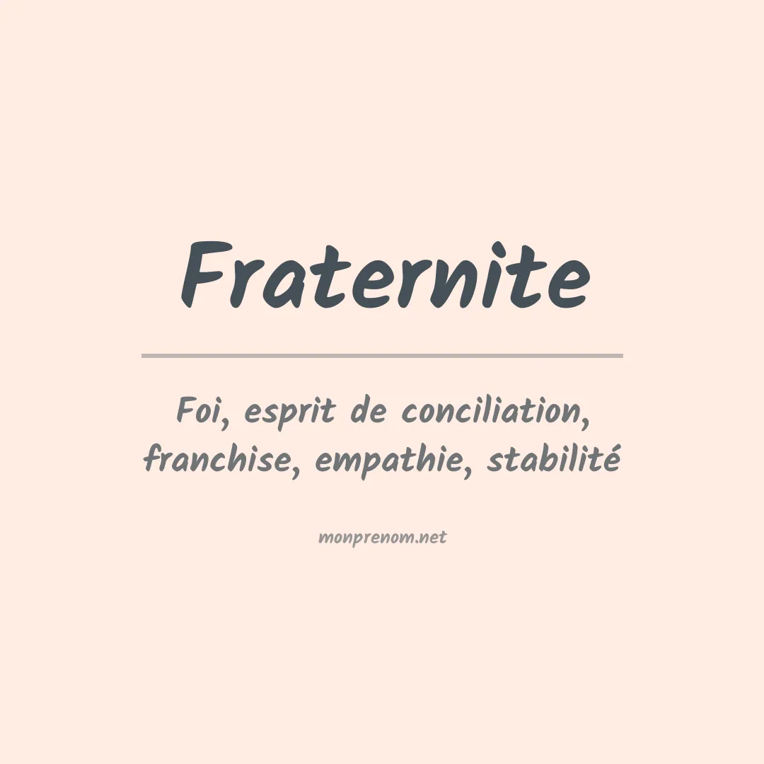 Signification du prénom Fraternite