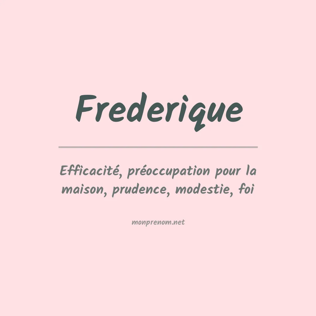 Prénom Frederique