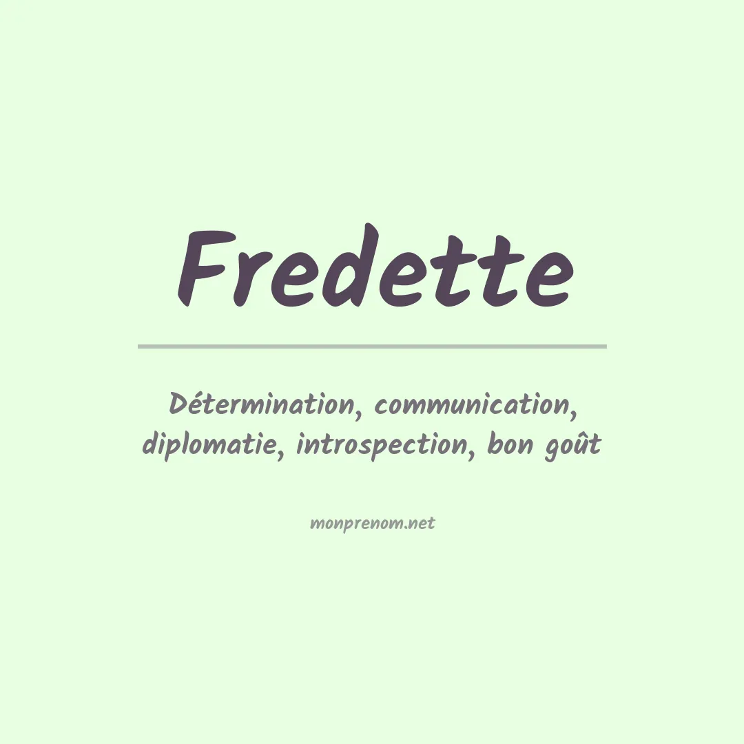 Prénom Fredette