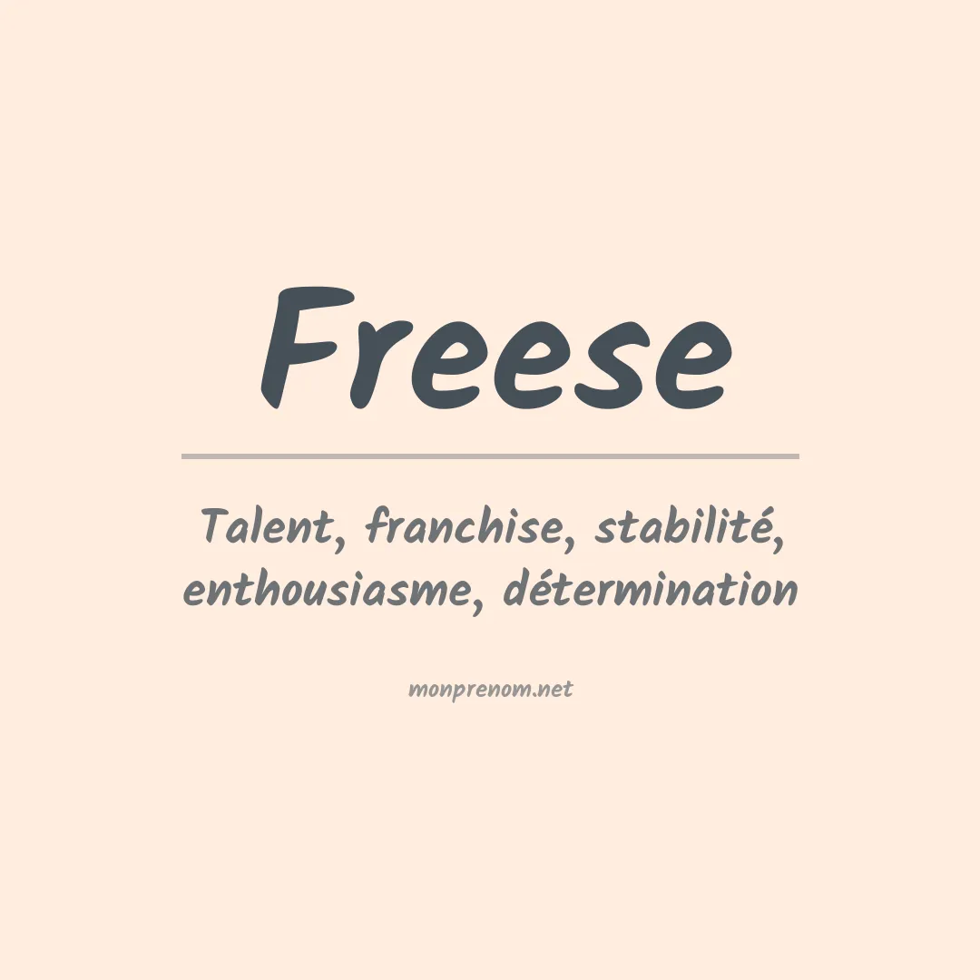 Prénom Freese