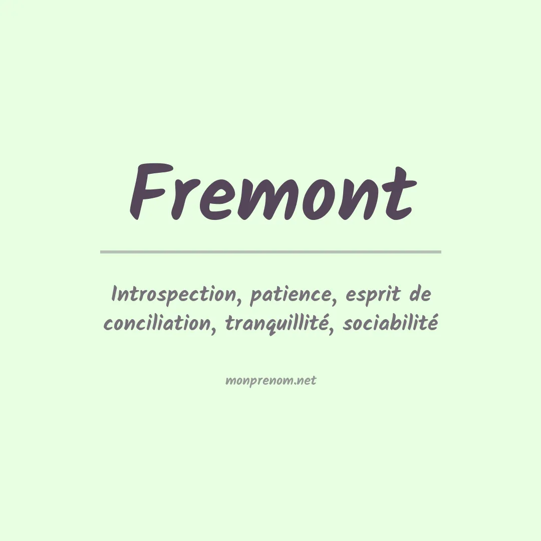 Prénom Fremont