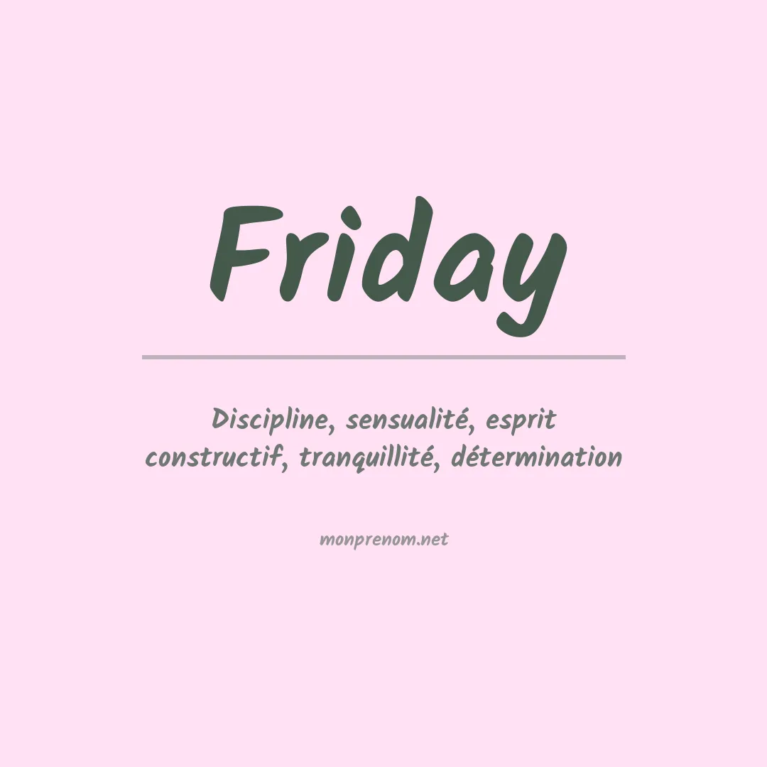 Signification du prénom Friday