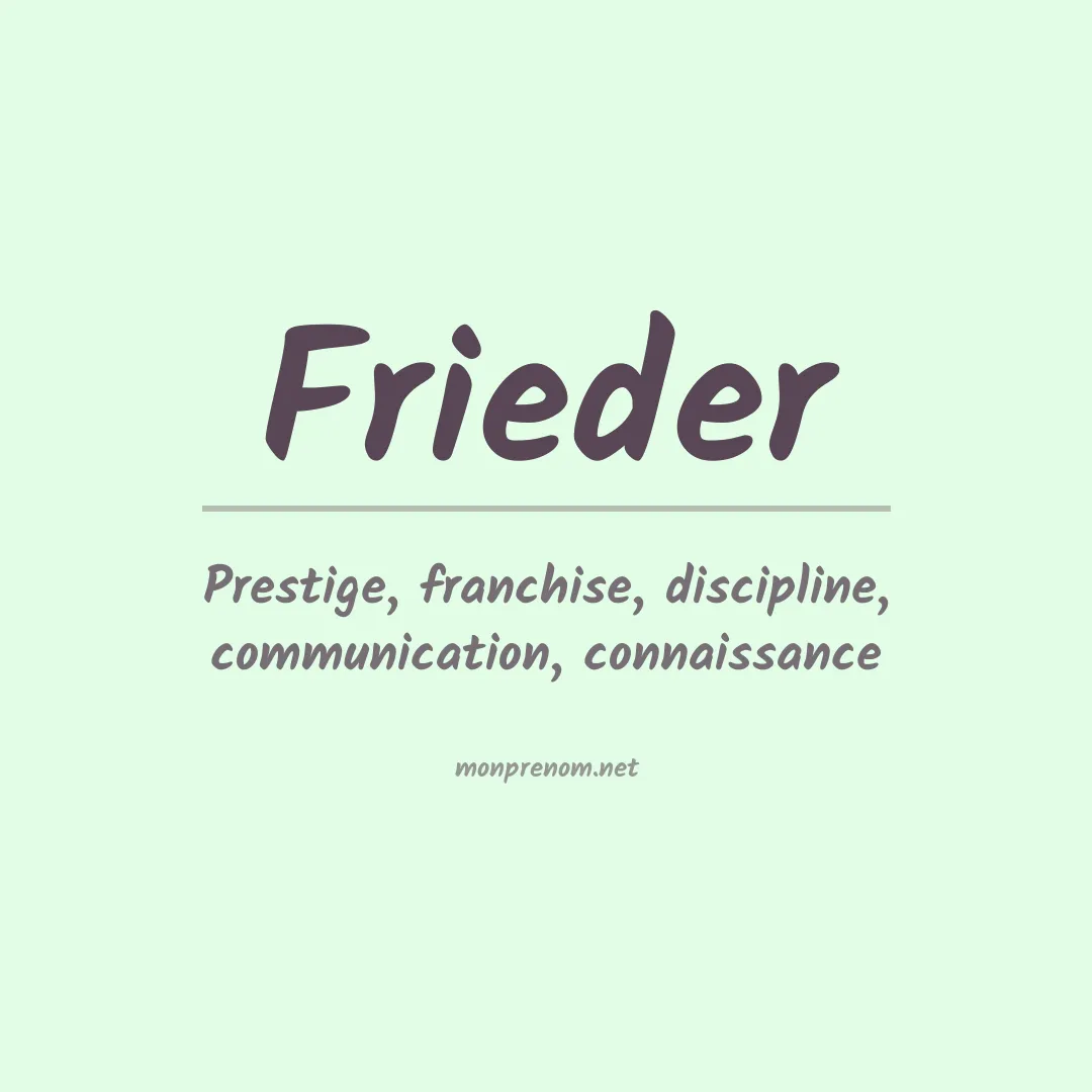 Prénom Frieder