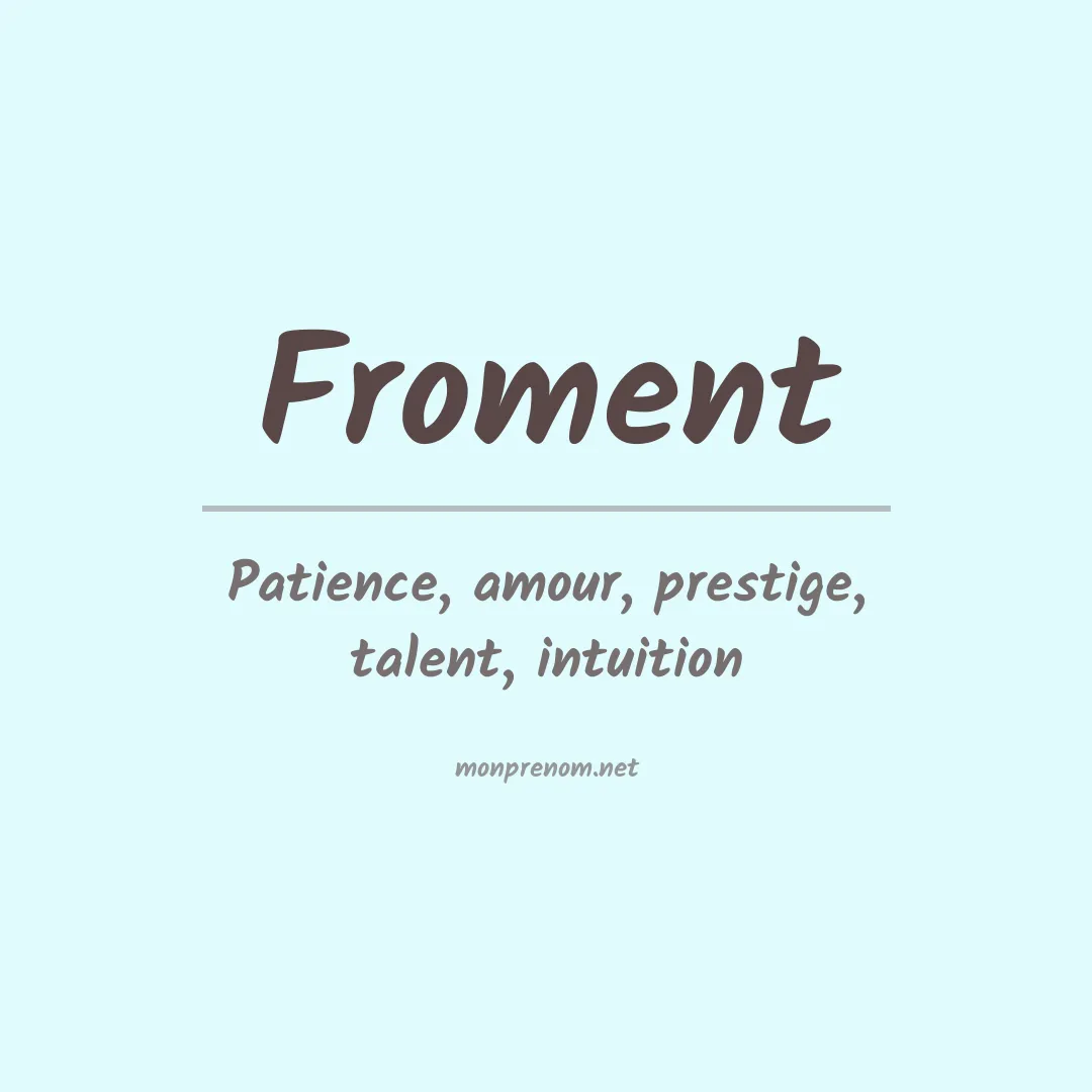 Prénom Froment