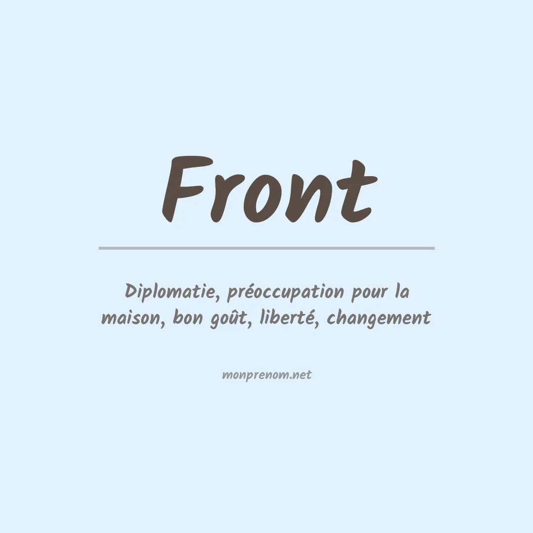 Signification du prénom Front