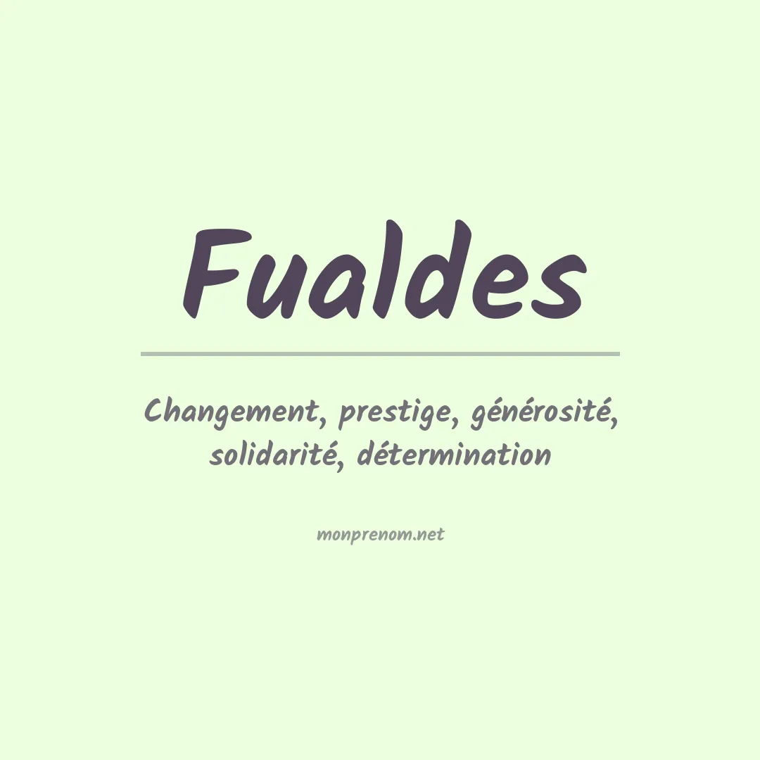 Signification du prénom Fualdes
