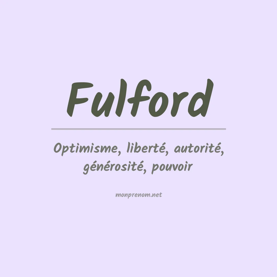 Prénom Fulford