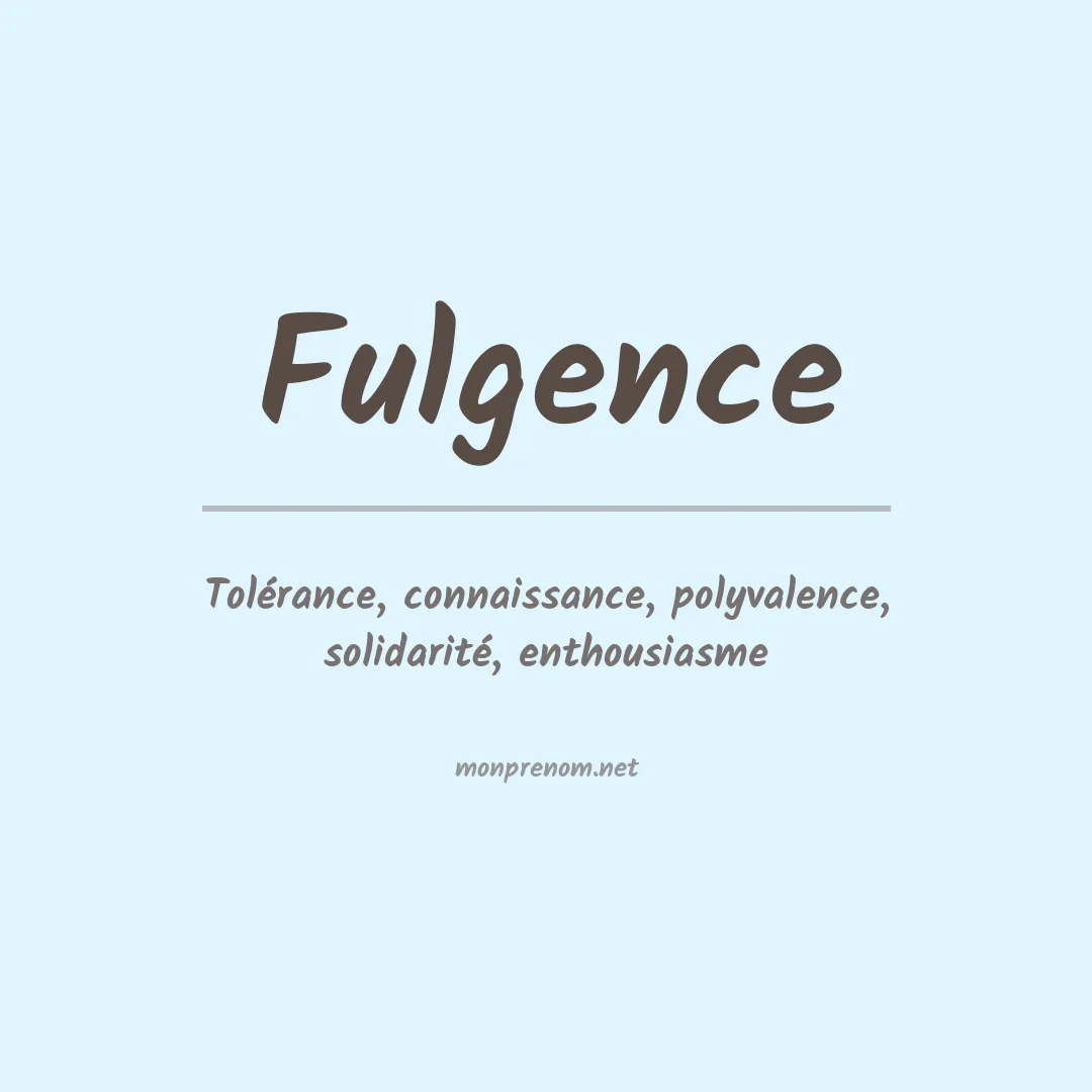 Prénom Fulgence