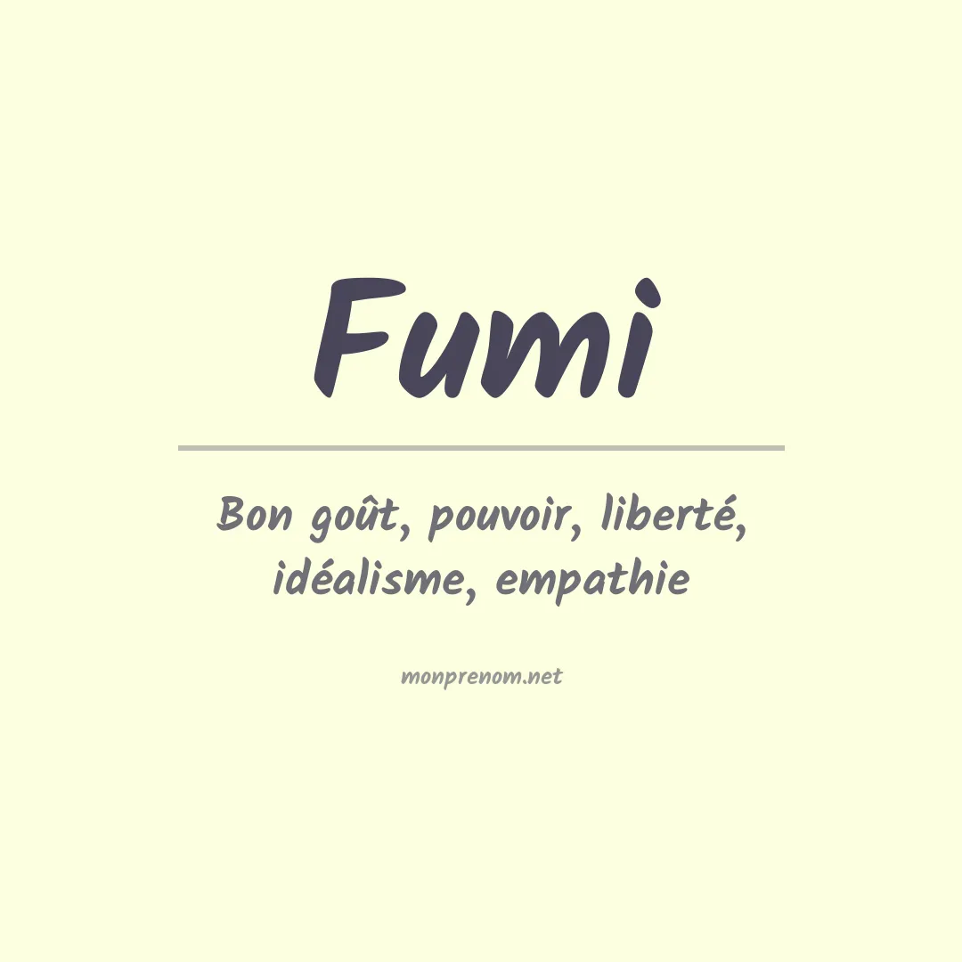 Signification du prénom Fumi