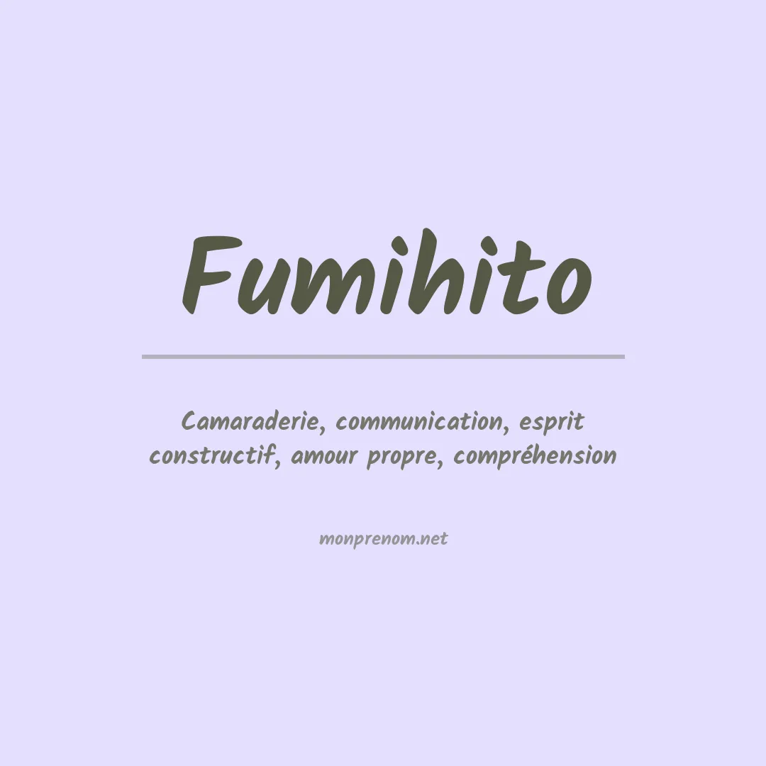 Signification du prénom Fumihito