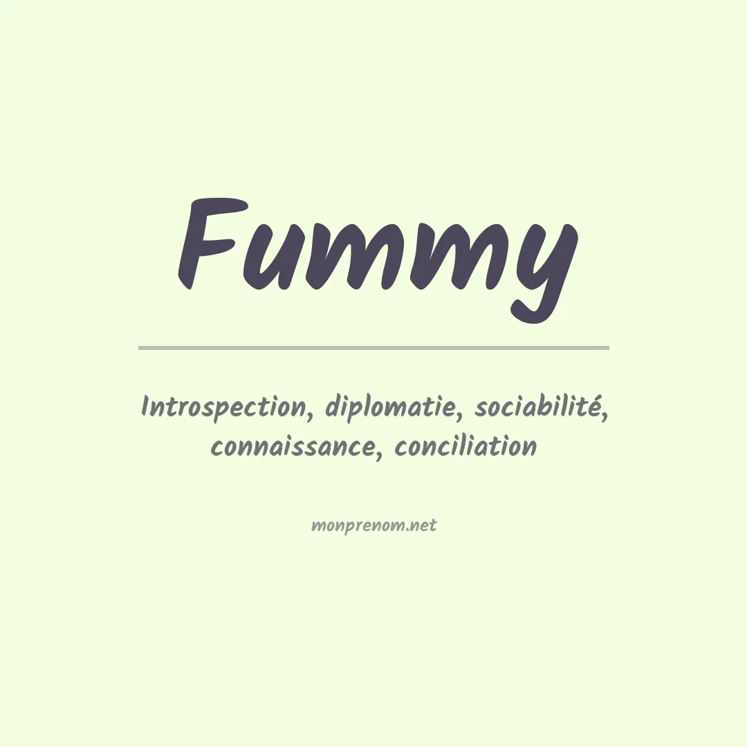 Signification du prénom Fummy