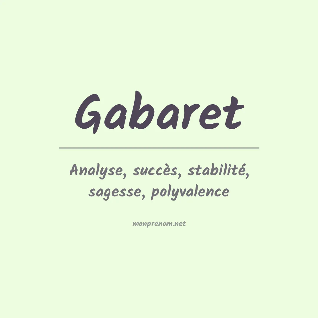 Signification du prénom Gabaret