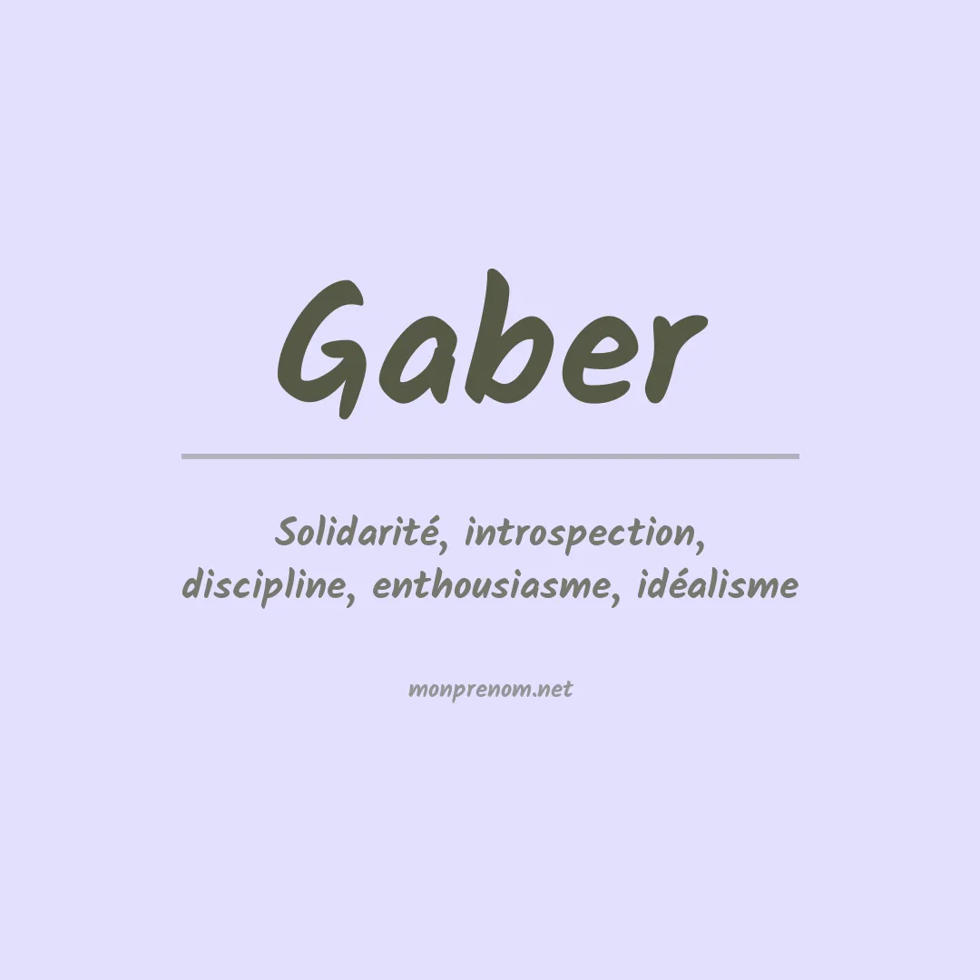 Prénom Gaber