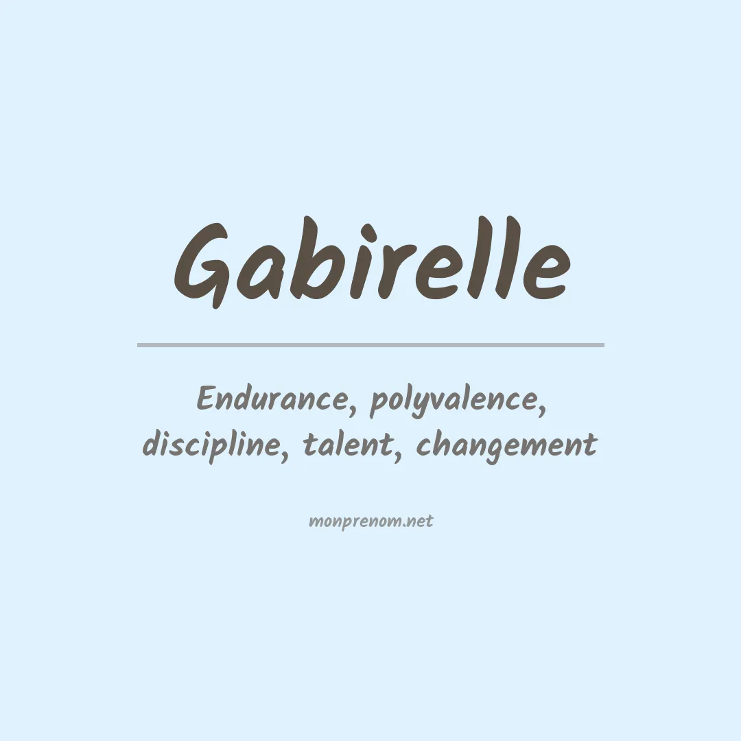 Signification du prénom Gabirelle