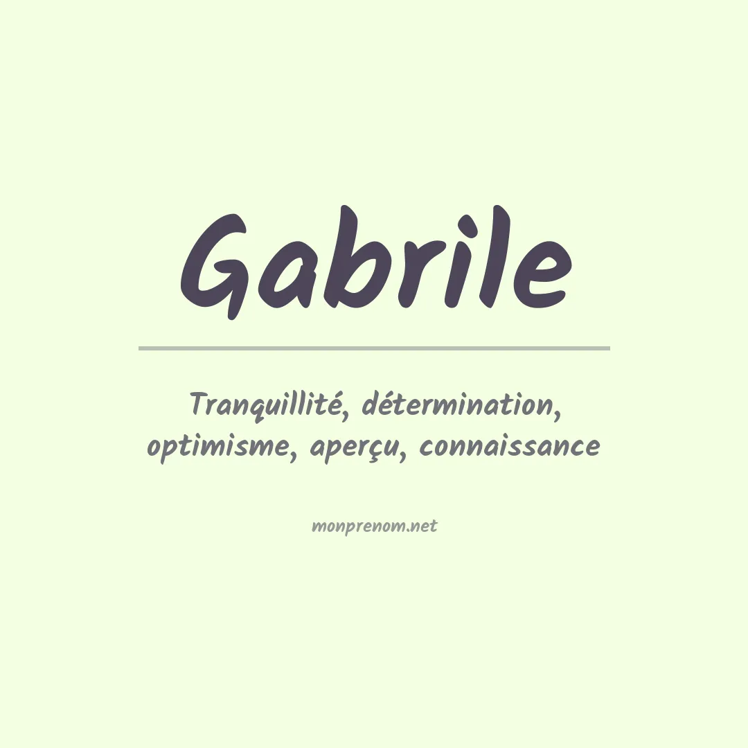 Signification du prénom Gabrile