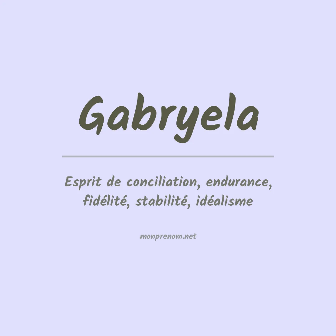 Prénom Gabryela