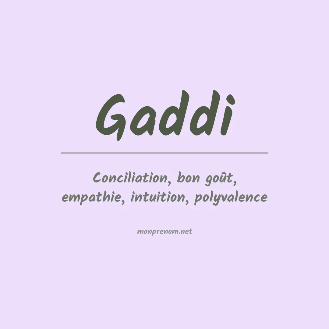 Signification du prénom Gaddi