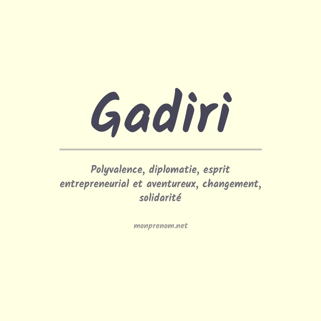 Prénom Gadiri