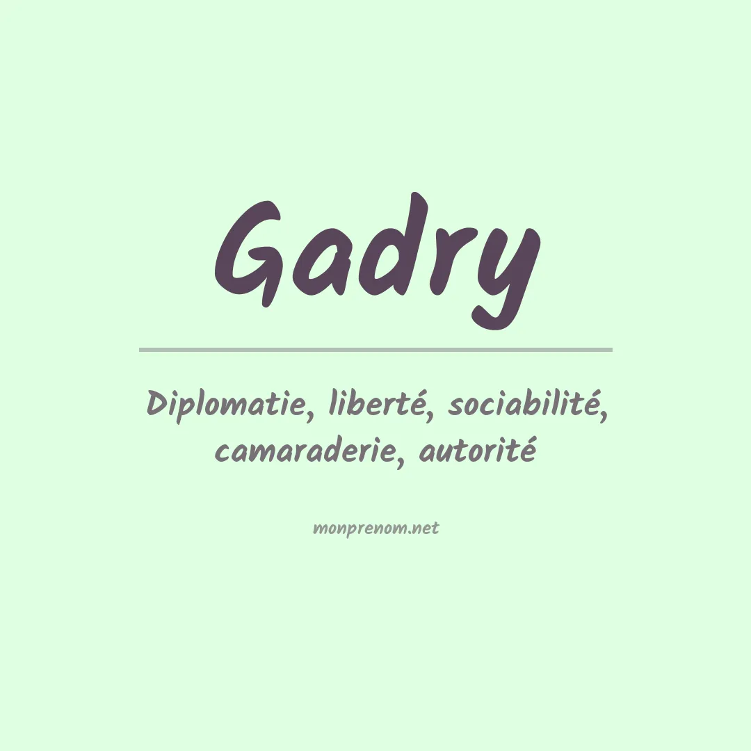 Signification du prénom Gadry