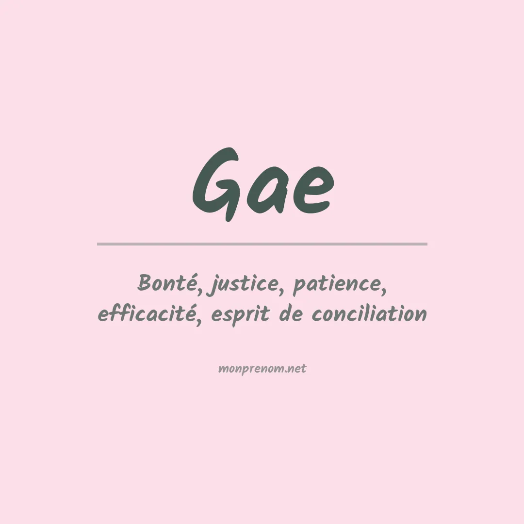 Signification du prénom Gae