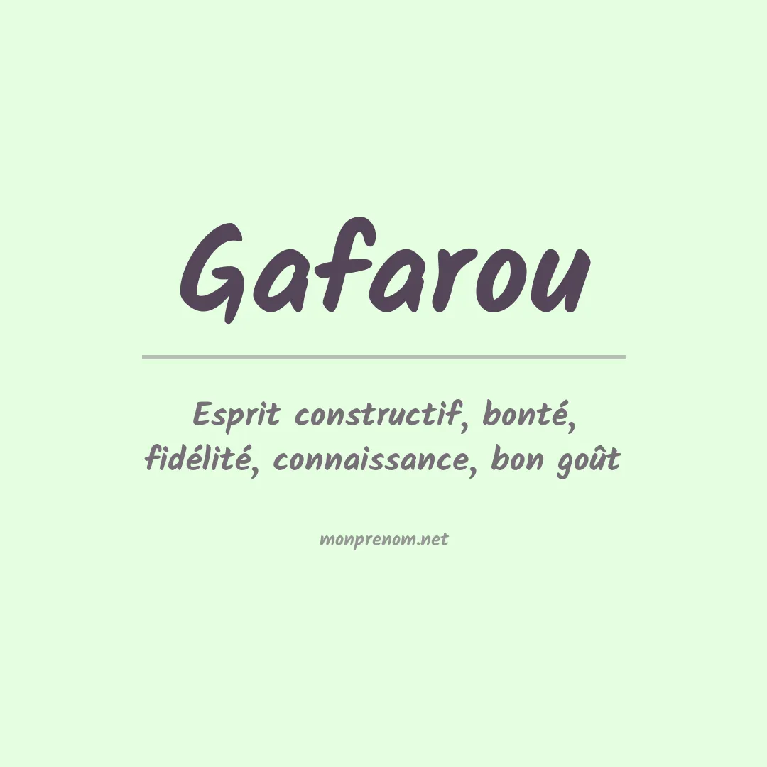 Signification du prénom Gafarou