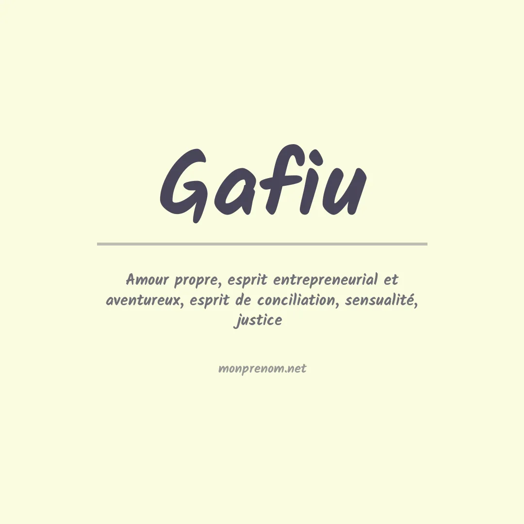 Signification du prénom Gafiu