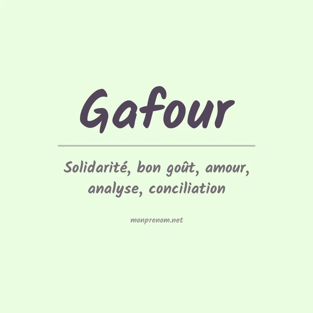 Prénom Gafour