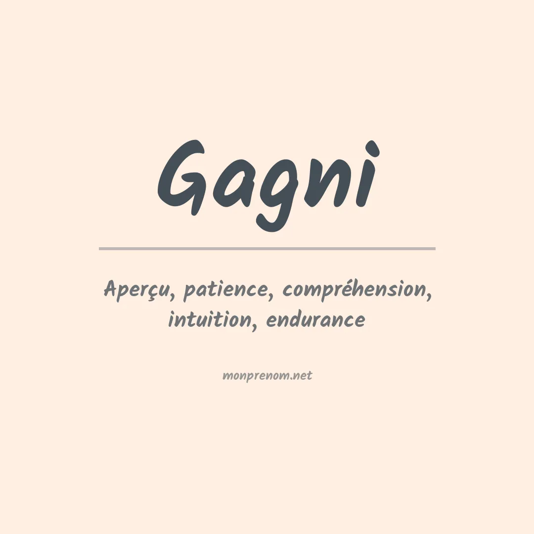 Signification du prénom Gagni