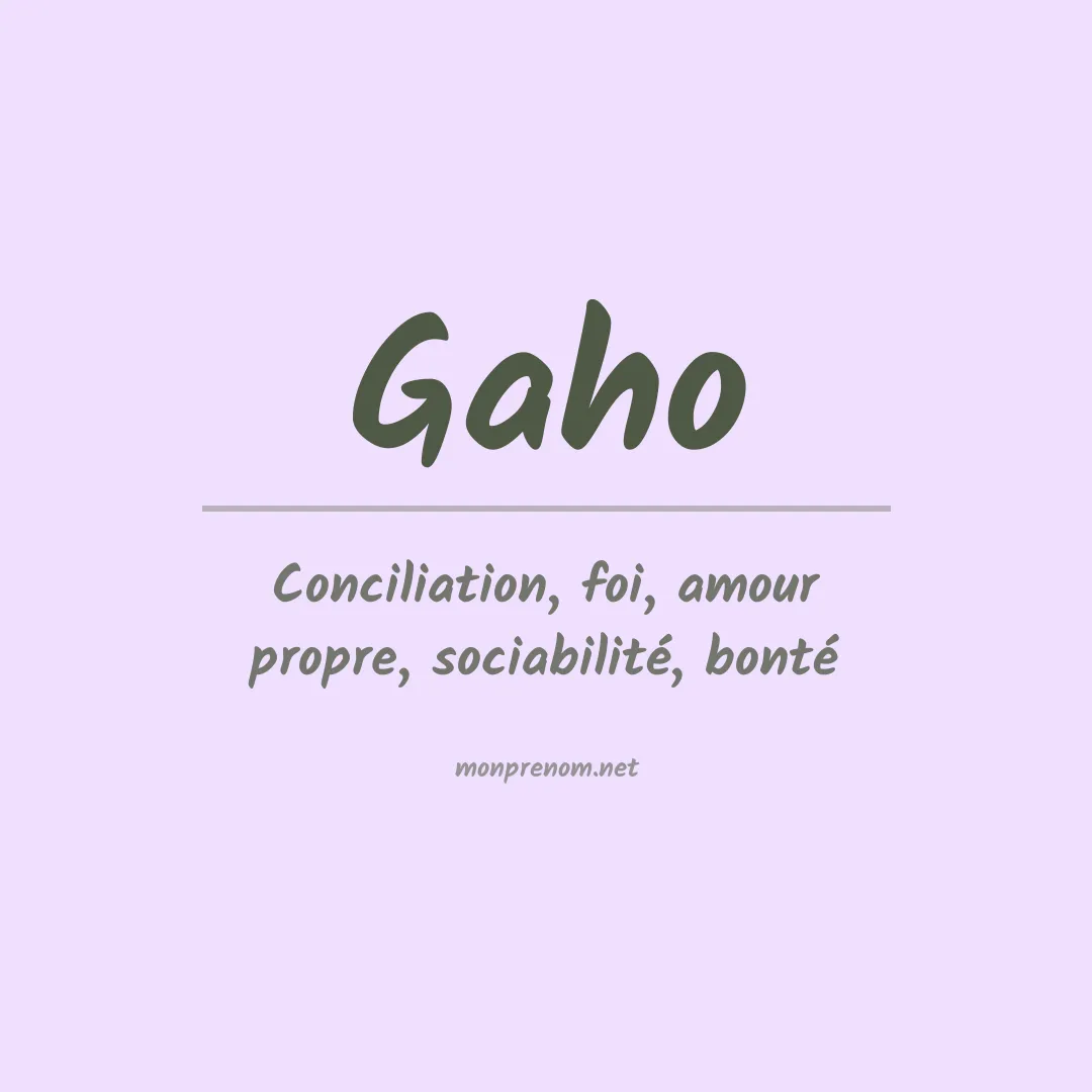 Prénom Gaho