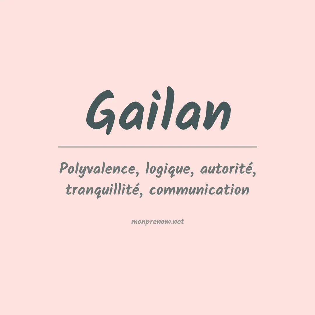 Signification du prénom Gailan