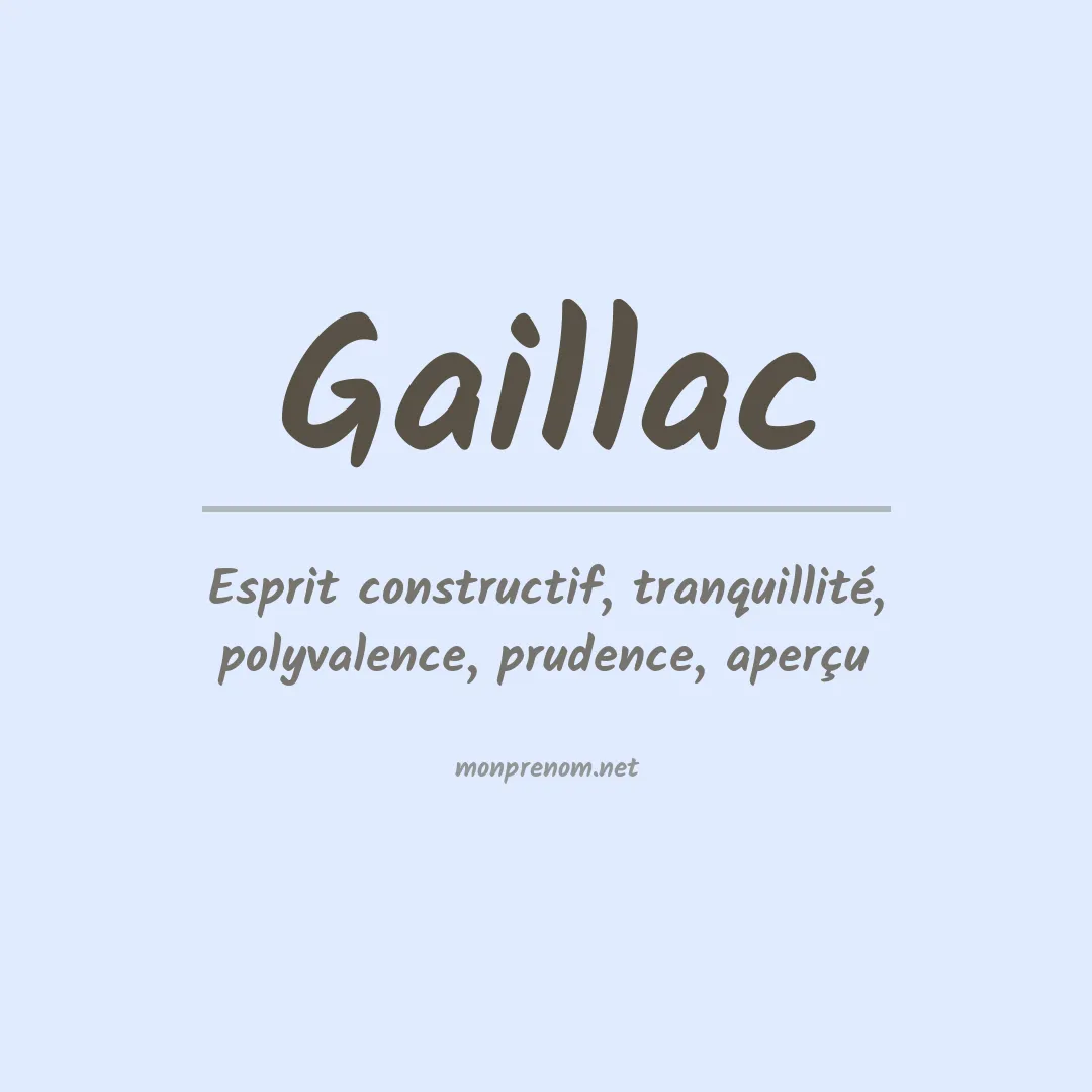Signification du prénom Gaillac
