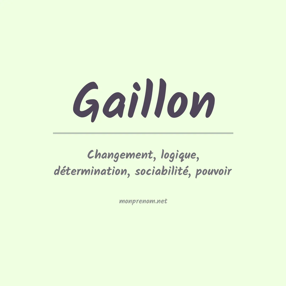 Signification du prénom Gaillon