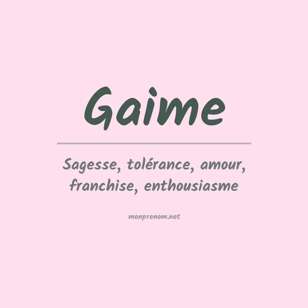 Prénom Gaime