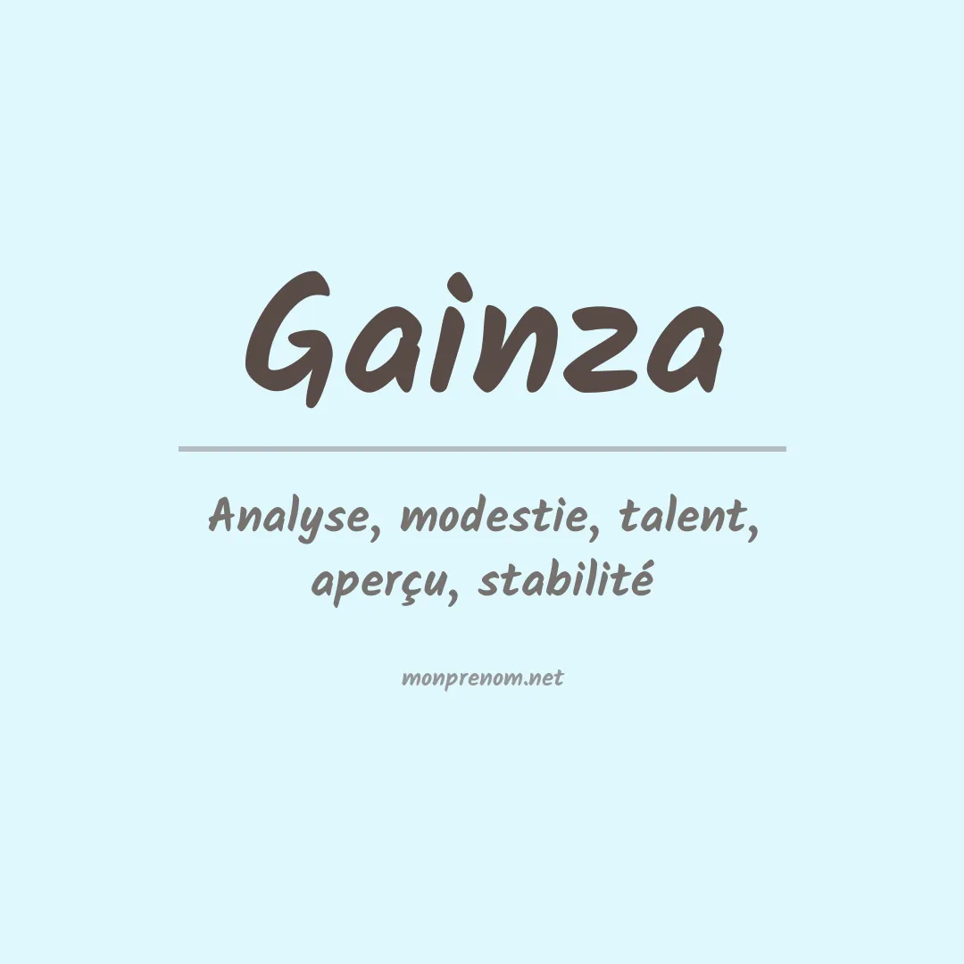 Signification du prénom Gainza