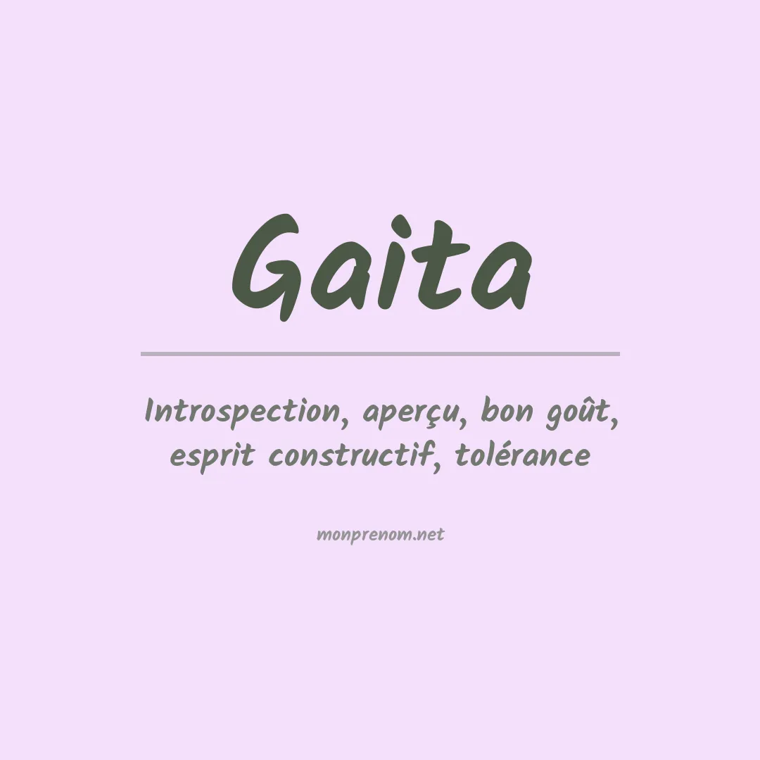 Signification du prénom Gaita