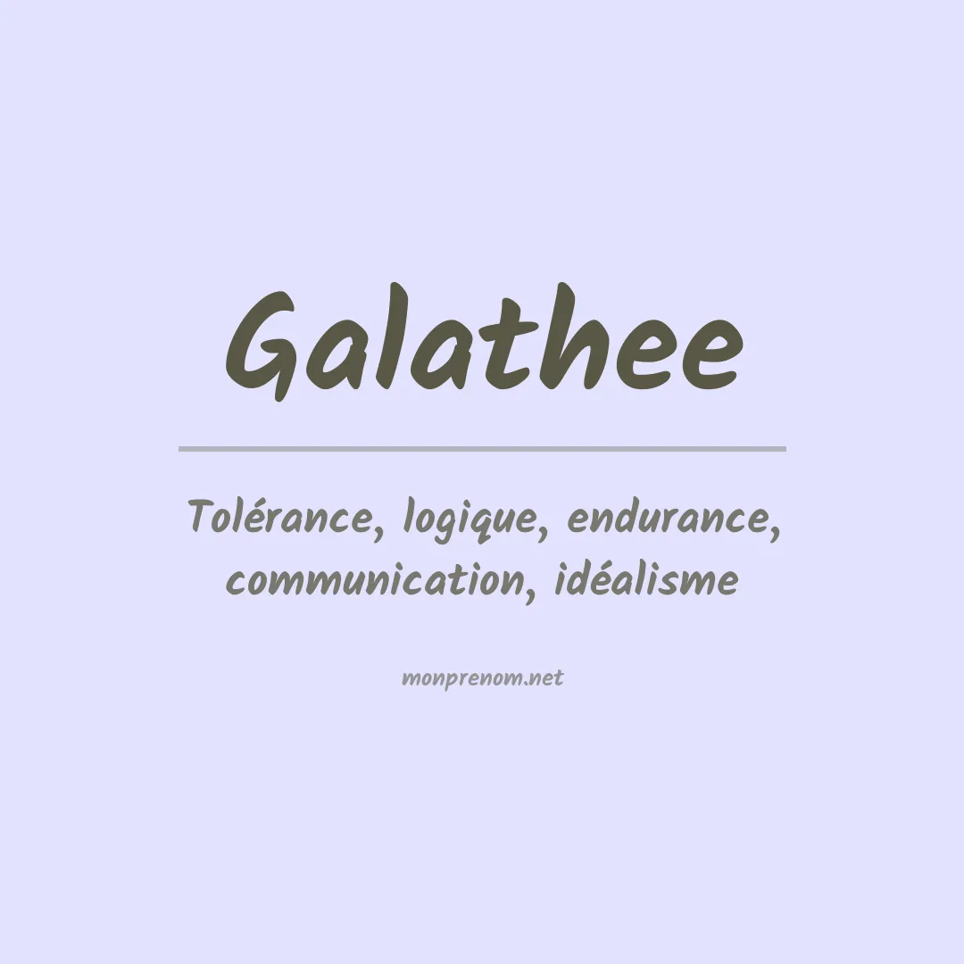 Signification du prénom Galathee